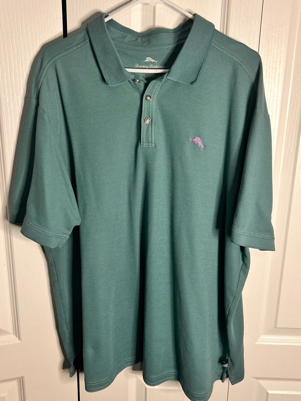 Tommy Bahama Polo Shirt Mens XXL Green IslandZone Supima Marlin Logo Golf